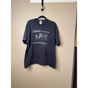 Vintage Nobody Expects Men's Gray Shirt Size 2XL short sleeve graphic round neck